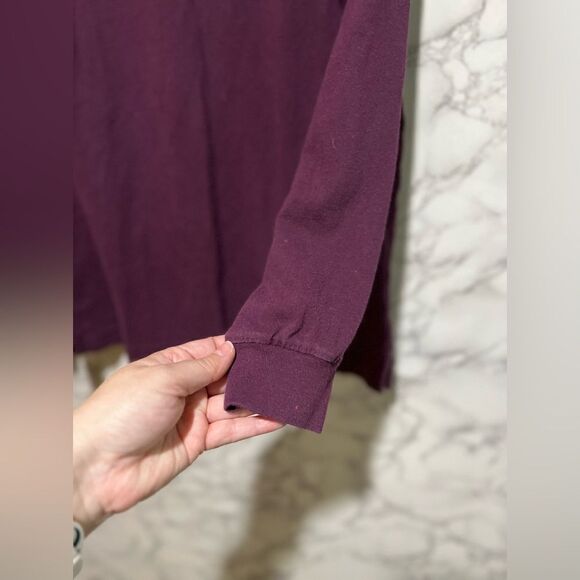 PINK Victorias Secret Shirt Extra Small Red Burgundy Relaxed Long Sleeve Womens - Picture 3 of 7